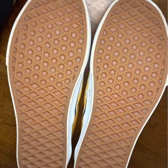 Vans Mustard and White Checkered Slip-Ons - Picture 3 of 3